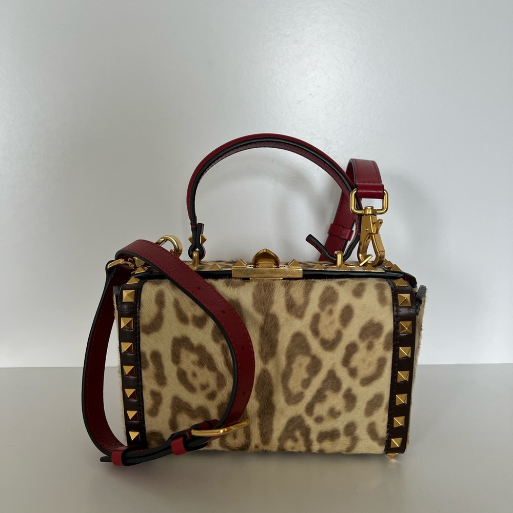 Valentino Garavani Rockstud Alcove Leopard Bag